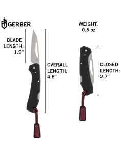 Cuchillo de bolsillo Gerber Gear LST Mini - Acero inoxidable 4.8 cm 2