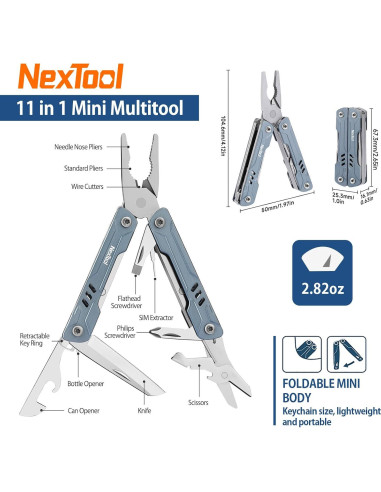 Multiherramienta de llavero NEXTOOL Mini Sailor S11 11 en 1