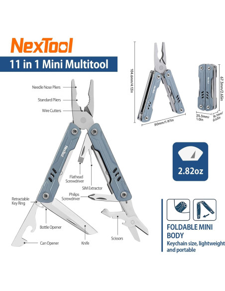 Multiherramienta de llavero NEXTOOL Mini Sailor S11 11 en 1