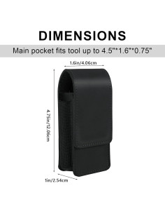 Funda de Multiherramienta de Cuero Baizoy Negro EDC 12.07x4.06cm 2
