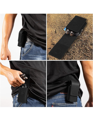 Funda de Multiherramienta de Cuero Baizoy Negro EDC 12.07x4.06cm