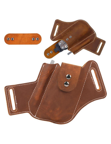 Funda de Cuero Biobasedon para Multiherramienta EDC Marrón