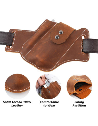 Funda de Cuero Biobasedon para Multiherramienta EDC Marrón