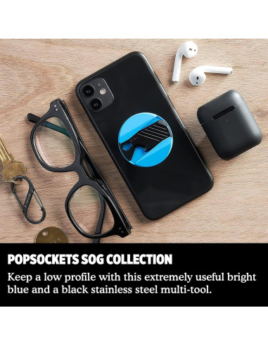 PopSockets SOG PopGrip Multiuso Cian - Abridor y Destornillador