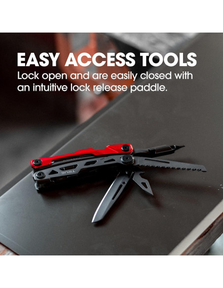 Multi-Herramienta de Bolsillo VERDADERO 8 en 1 Titanio Plata/Rojo