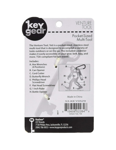 Herramienta Multiusos Yeti UST de Acero Inoxidable 89x46mm