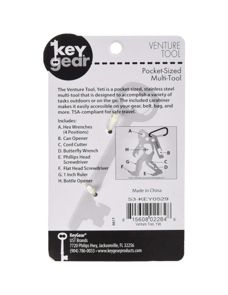 Herramienta Multiusos Yeti UST de Acero Inoxidable 89x46mm