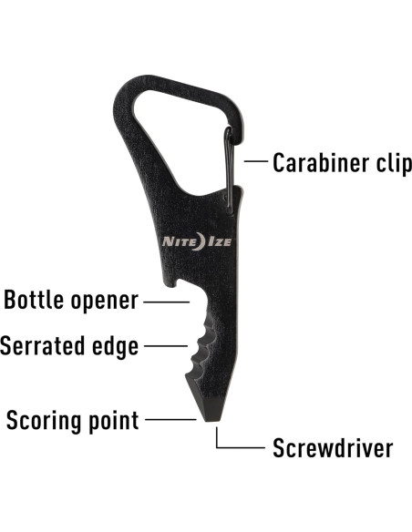 Herramienta Multiusos Nite Ize ClipKey - Negro, 6.99 cm