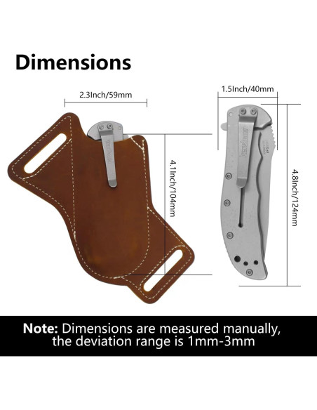 Funda de Cuchillo de Cuero Biobasedon 12.7 cm Marrón