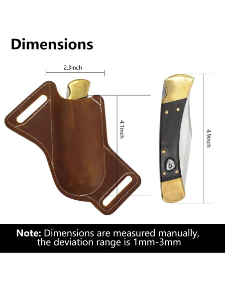Funda de Cuchillo de Cuero Biobasedon 12.7 cm Marrón