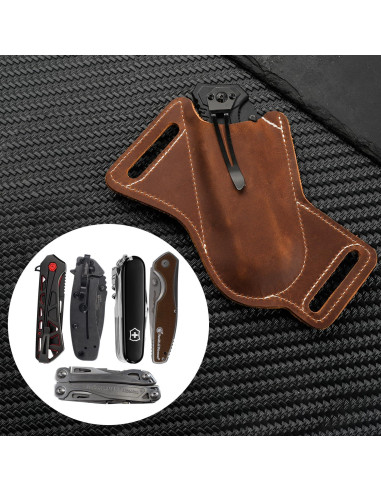 Funda de Cuchillo de Cuero Biobasedon 12.7 cm Marrón