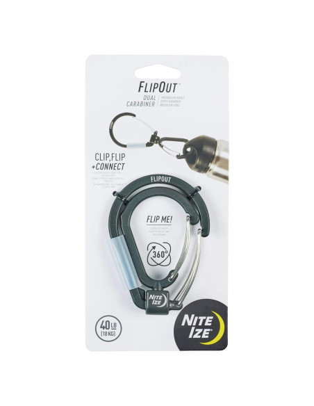 Mosquetón Doble Nite Ize FlipOut - Aluminio 18 kg - Plegable