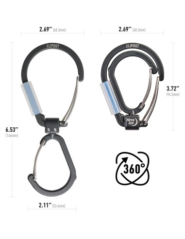 Mosquetón Doble Nite Ize FlipOut - Aluminio 18 kg - Plegable