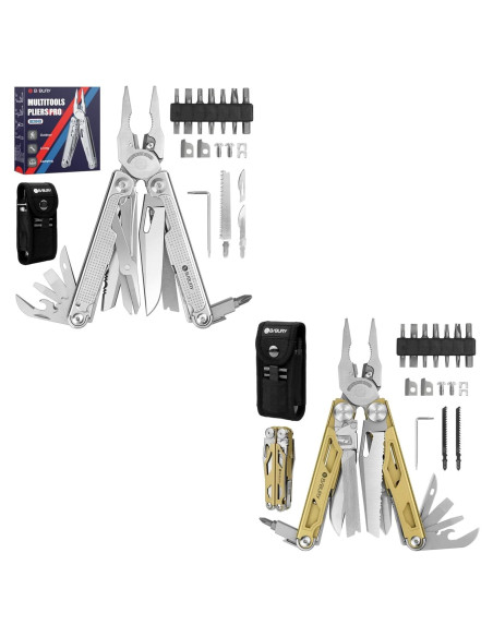 Multiherramienta Plegable BIBURY Pro Series BI2049 + BI2045 Dorado