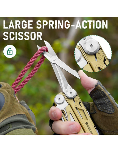 Multiherramienta Plegable BIBURY Pro Series BI2049 + BI2045 Dorado