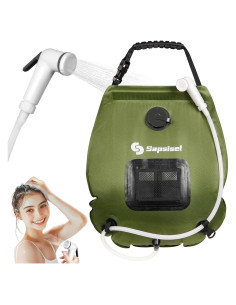 Bolsa de Ducha Solar Camping Sapsisel 20L con Manguera y Cabezal