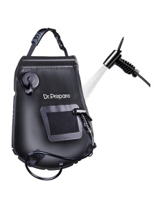 Bolsa de Ducha Camping DR.PREPARE 15L con Cabezal Mejorado