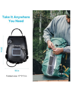 Bolsa de Ducha Camping DR.PREPARE 15L con Cabezal Mejorado 2