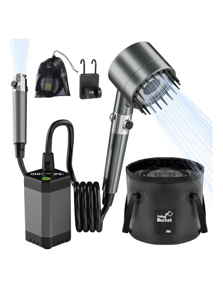 Ducha Portátil Deeteck para Camping 6000mAh IPX7 20L Ducha Portátil Deeteck para Camping 6000mAh IPX7 20L