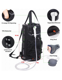 Ducha Portátil WILD HEART WF-112 22L con Bomba de Pie 2