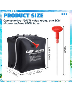 Bolsa de Ducha Solar Retisee 10 Galones 40L Camping Portátil 2