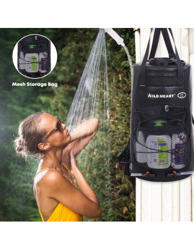 Ducha Portátil WILD HEART WF-112 22L con Bomba de Pie