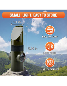 Silbato de Supervivencia 7 en 1 Mehungrered Verde 2