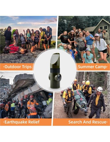 Silbato de Supervivencia 7 en 1 Mehungrered Verde