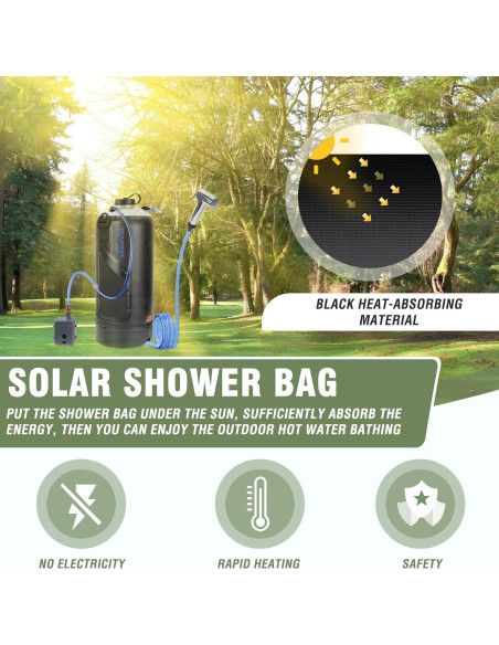 Ducha Portátil Solar 12L Teamaze JWKF0052ZH para Camping
