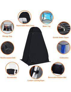 Tienda de Ducha Portátil Anngrowy 1.94m Impermeable UPF 50+ 2