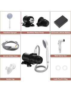 Ducha Portátil Vintex con Batería Recargable USB 6.81 L/min 2