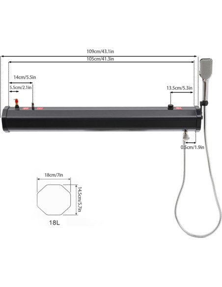 Tanque de Agua Autopresurizado 18L Kingdosy para Ducha Camping Tanque de Agua Autopresurizado 18L Kingdosy para Ducha Camping