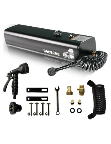 Tanque de Agua Presurizado Necaces 17L Ducha Camping Aluminio