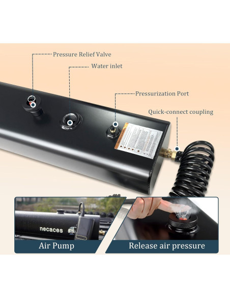 Tanque de Agua Presurizado Necaces 17L Ducha Camping Aluminio Tanque de Agua Presurizado Necaces 17L Ducha Camping Aluminio