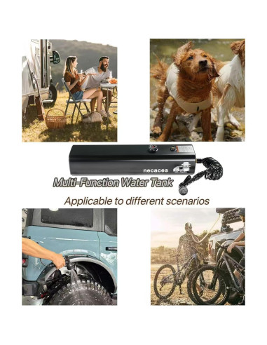 Tanque de Agua Presurizado Necaces 17L Ducha Camping Aluminio