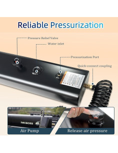 Tanque de Agua Presurizado Necaces 30L Ducha Camping Aluminio 2