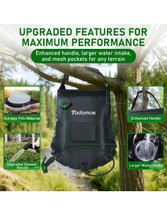 Ducha Portátil Tadomoe 20L con Calentamiento Solar y Termómetro 2