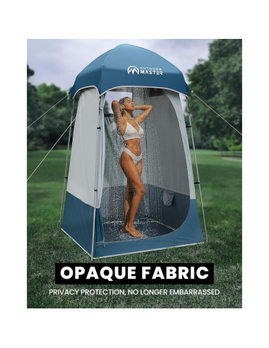 Carpa de Ducha Privada OutdoorMaster 140x140x230cm Azul