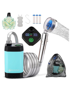Ducha de Camping Portátil Brarvagur 7800mAh USB-C Azul