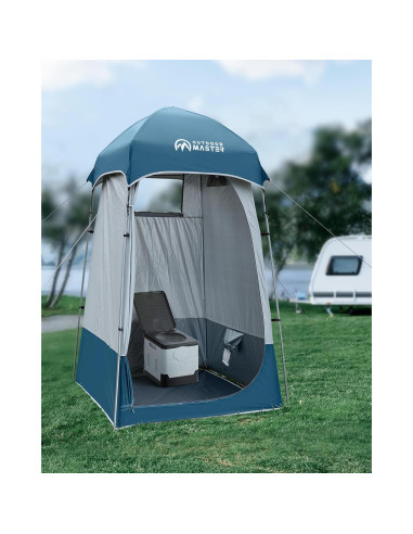 Carpa de Ducha Privada OutdoorMaster 140x140x230cm Azul
