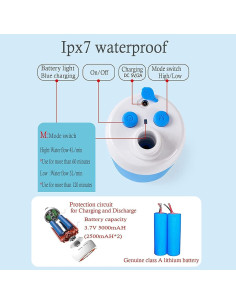 Ducha portátil eléctrica EcoTrek USB recargable 4800mAh 2