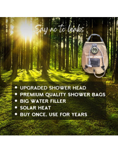 Bolsa de Ducha Solar EZ USE 20L - Ducha Portátil Camping Verde 2