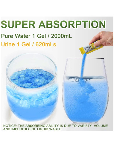 Gel en Polvo Absorbente AOKE para Inodoro Portátil - Limón 25 Piezas