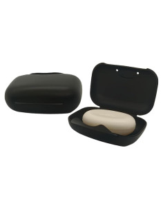 Porta Jabón de Viaje Vonpri Negro 11.4x7.6 cm Duradero