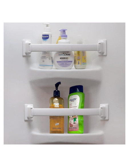 Barra de Almacenamiento de Esquina para Ducha RV Safoner 2 Paquetes