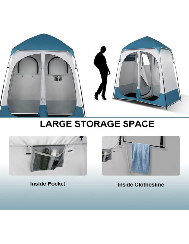 Carpa de Ducha VINGLI 2 Habitaciones 2.29m Plegable Impermeable