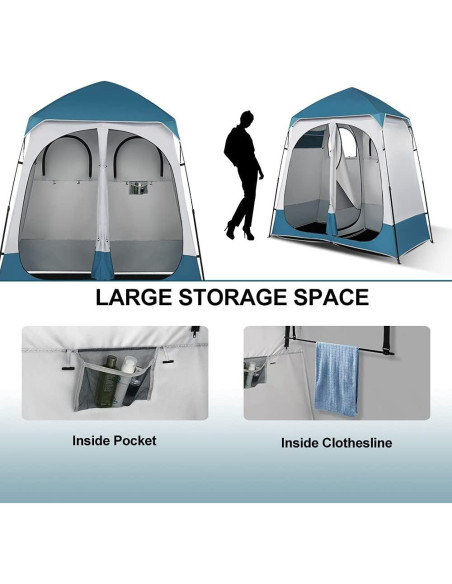 Carpa de Ducha VINGLI 2 Habitaciones 2.29m Plegable Impermeable