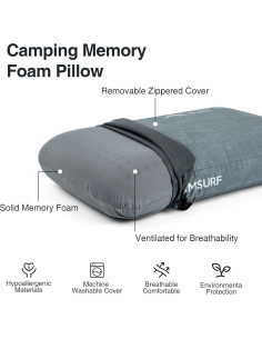 Almohada de Camping Black Orca Espuma Viscoelástica 10.9 cm 2