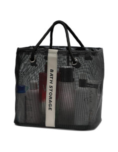 Organizador de Ducha TOPASION Grande Malla Negra 190g