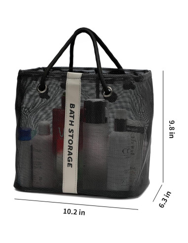 Organizador de Ducha TOPASION Grande Malla Negra 190g